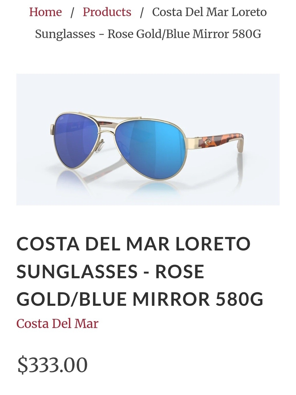 Sunglasses product - miscategorized Unisex!
